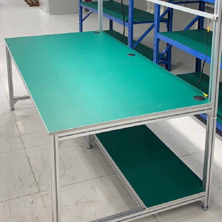 鋁型材工作臺(tái)條形電子車間操作臺(tái)防靜電鋁型材流水線防靜電工作臺(tái)