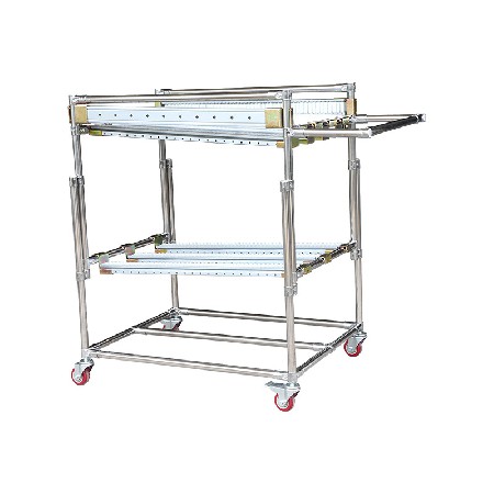 定制批發電池用物料車 3寸插桿腳輪對角帶剎不銹鋼管組裝物料車