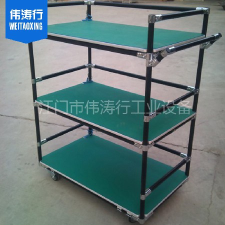 精益管防靜電推車貨架電子車間流水線物料周轉手推車線棒復合管架